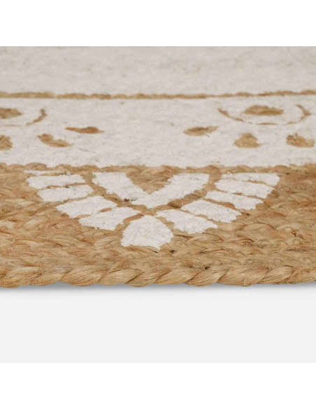 Tappeti per area Naturale con stampa bianca 122 x 183 cm Juta