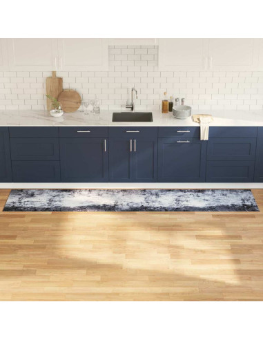 Tappetino da Cucina Grigio 300 x 60 cm Velluto