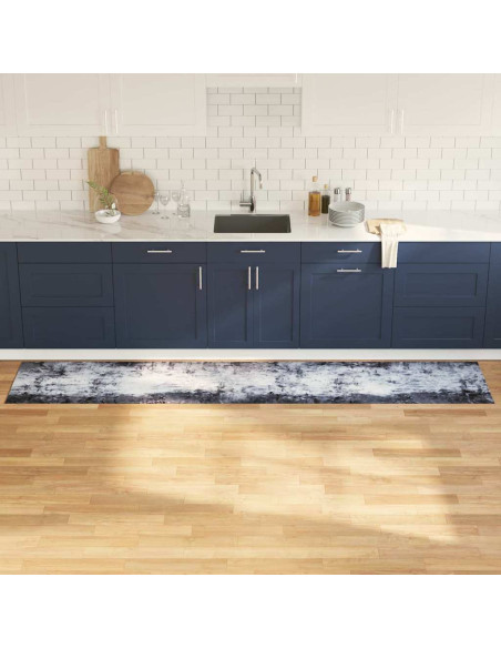 Tappetino da Cucina Grigio 300 x 60 cm Velluto