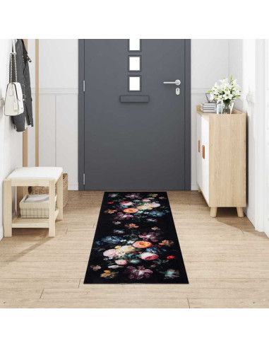 Tappeto da Cucina Nero 300 x 60 cm Velluto