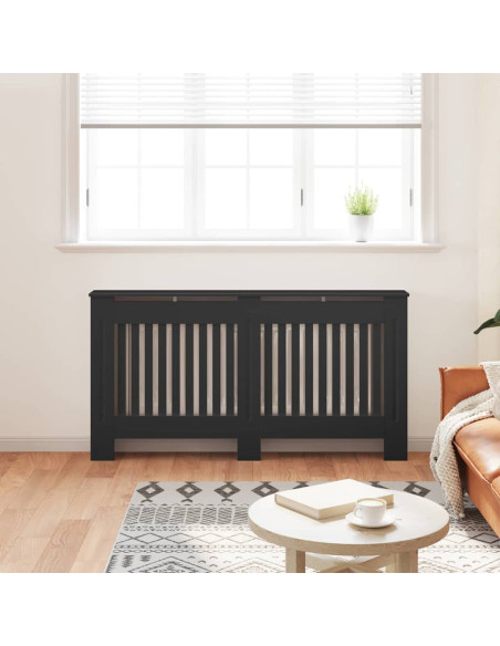 Copertura per radiatori 2 pcs Nero 152 x 19 x 81.5 cm