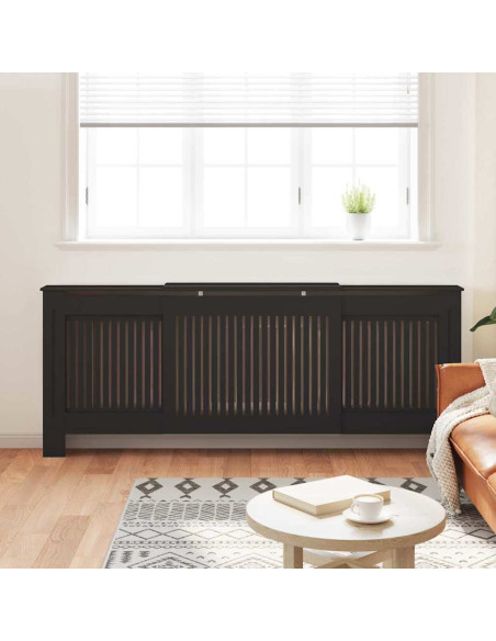 Copertura Radiatore 2 pcs Nero 112x19x81.5cm