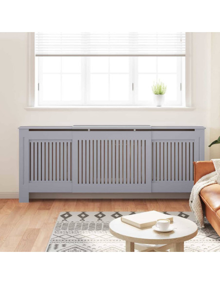 Copertura Radiatore 2 pcs Grigio 112x19x81.5cm