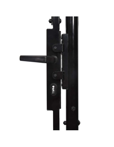 Cancello da giardino Nero 175 x 400 cm Acciaio