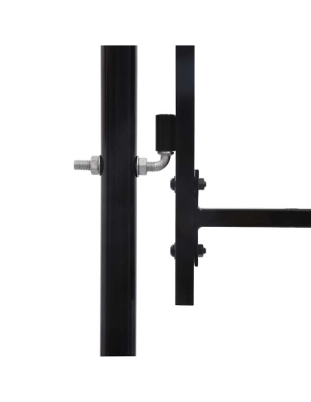 Cancello da giardino Nero 175 x 400 cm Acciaio