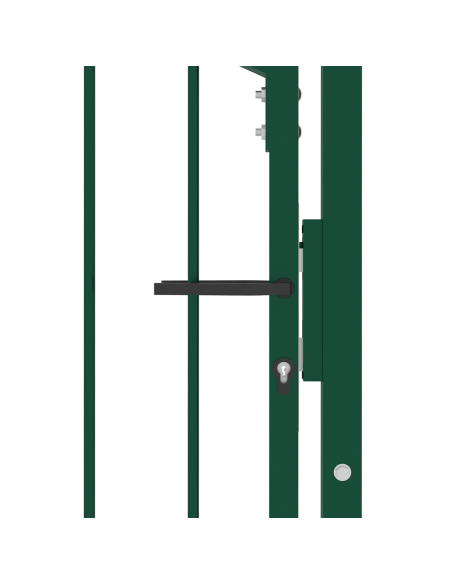 Cancello per Recinzione con Punte in Acciaio 100x175 cm Verde