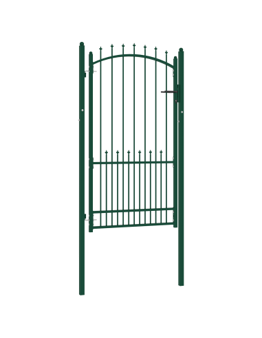 Cancello per Recinzione con Punte in Acciaio 100x175 cm Verde