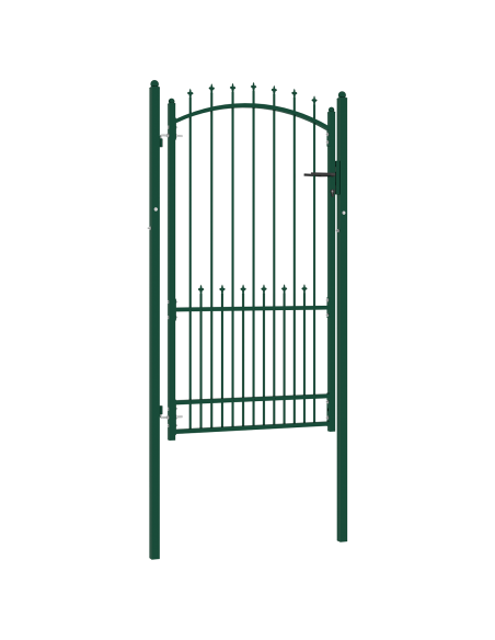 Cancello per Recinzione con Punte in Acciaio 100x175 cm Verde