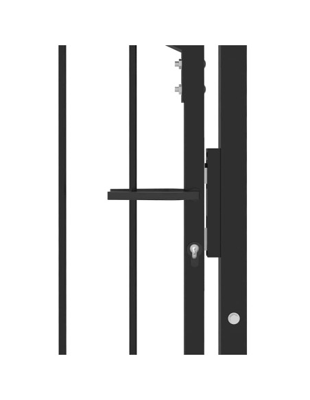 Cancello per recinzione con blocco Nero 100 x 175 cm