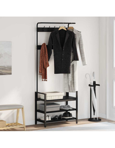 Appendiabiti Rovere nero 75 x 34 x 184 cm Legno multistrato