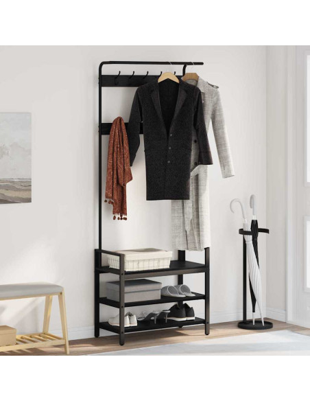Appendiabiti Rovere nero 75 x 34 x 184 cm Legno multistrato