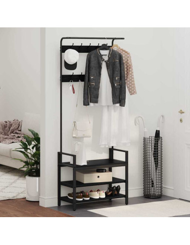 Appendiabiti Rovere nero 75 x 34 x 184 cm Legno multistrato
