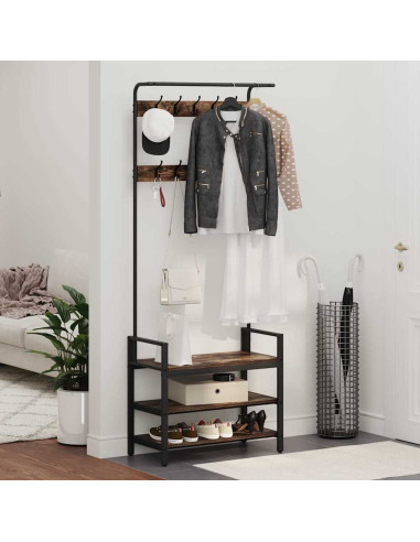 Appendiabiti Rovere fumo 75 x 34 x 184 cm Legno multistrato