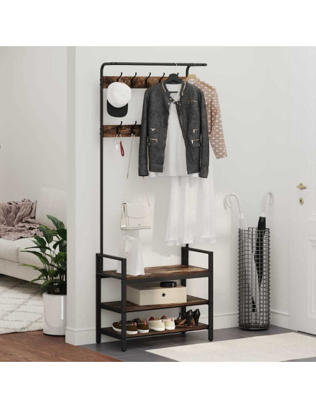 Appendiabiti Rovere fumo 75 x 34 x 184 cm Legno multistrato