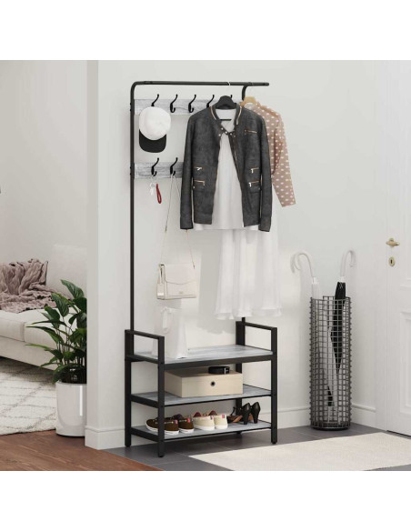 Appendiabiti Grigio sonoma 75 x 34 x 184 cm Legno multistrato