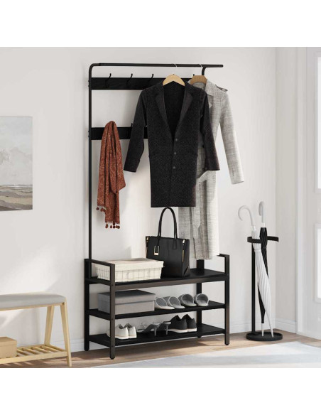 Appendiabiti Rovere nero 95 x 34 x 184 cm Legno multistrato