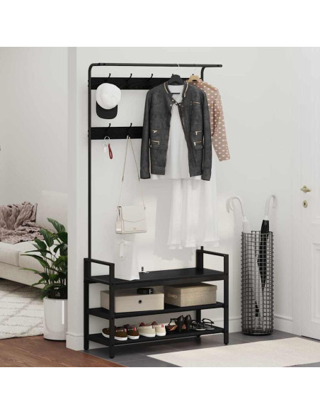 Appendiabiti Rovere nero 95 x 34 x 184 cm Legno multistrato
