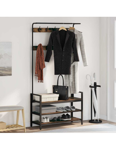 Appendiabiti Rovere fumo 95 x 34 x 184 cm Legno multistrato