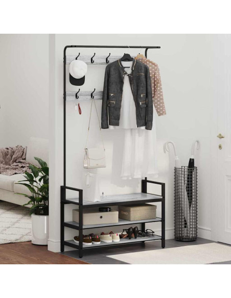 Appendiabiti Grigio sonoma 95 x 34 x 184 cm Legno multistrato