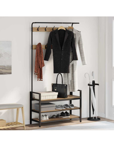 Appendiabiti rovere artigianale 95 x 34 x 184 cm