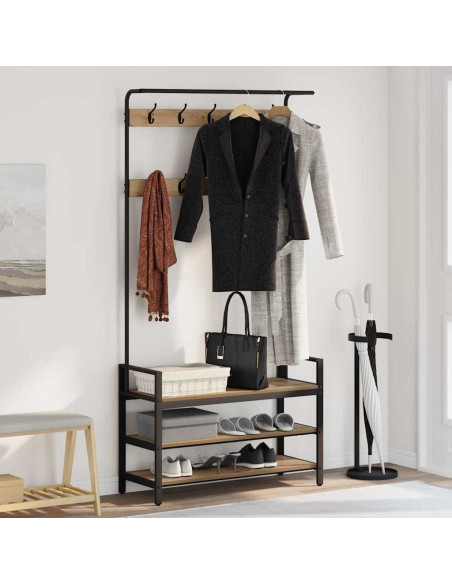 Appendiabiti rovere artigianale 95 x 34 x 184 cm