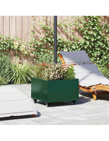 Base per Parasol con Vaso Verde 45 x 45 x 45 cm Acciaio