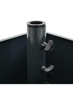 Base per Parasol con Vaso Antracite 45 x 45 x 45 cm Acciaio 2