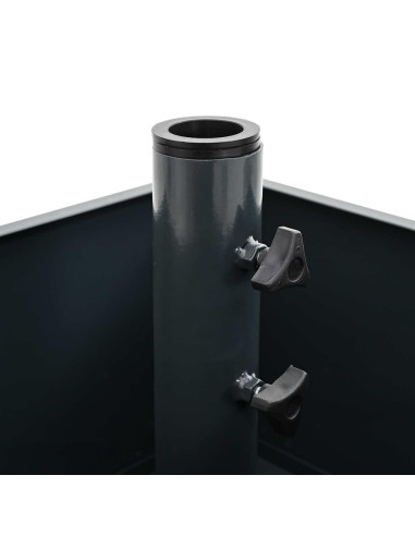 Base per Parasol con Vaso Antracite 45 x 45 x 45 cm Acciaio
