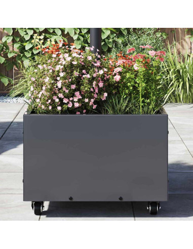 Base per Parasol con Vaso Antracite 45 x 45 x 45 cm Acciaio