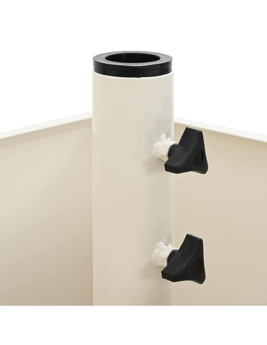 Base per Parasol con Vaso Bianco 45 x 45 x 45 cm Acciaio