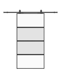 Porta Scorrevole Ferramenta Nera 102,5x205 cm Vetro Temperato 2