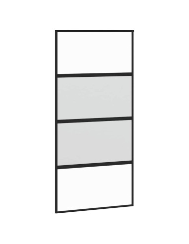 Porta Scorrevole Ferramenta Nera 102,5x205 cm Vetro Temperato