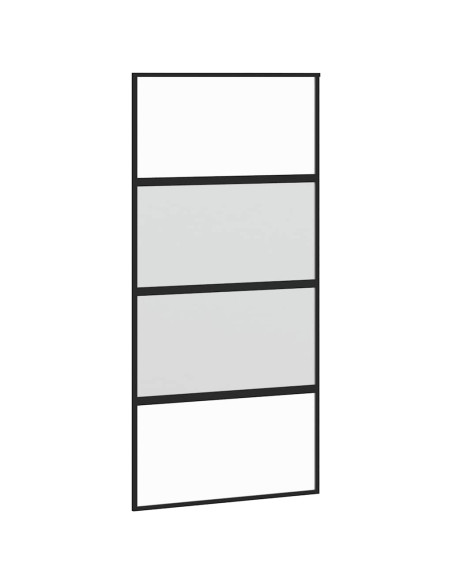 Porta Scorrevole Ferramenta Nera 102,5x205 cm Vetro Temperato