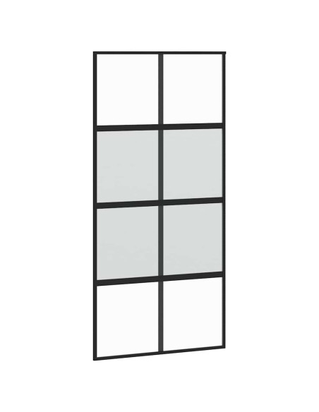 Porta Scorrevole Ferramenta Nera 102,5x205 cm Vetro Temperato