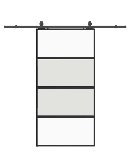 Porta Scorrevole Ferramenta Nera 102,5x205 cm Vetro Temperato