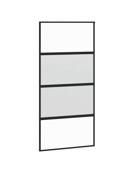 Porta Scorrevole Ferramenta Nera 102,5x205 cm Vetro Temperato