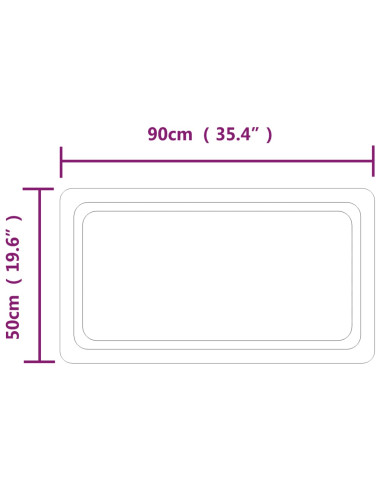Specchio da Bagno con Luci LED 50x90 cm