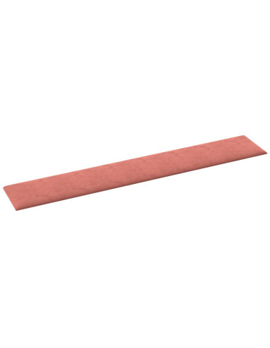 Pannelli Murali 12 pz Rosa 90x15 cm Velluto 1,62 m²