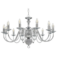 Lampadario Argento 12 Lampadine Attacco E14 2