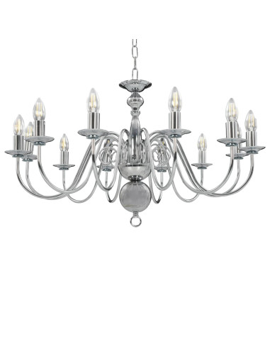 Lampadario Argento 12 Lampadine Attacco E14