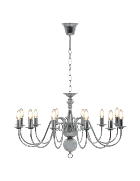 Lampadario Argento 12 Lampadine Attacco E14