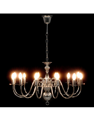 Lampadario Argento 12 Lampadine Attacco E14