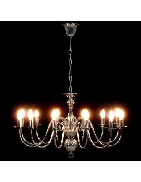 Lampadario Argento 12 Lampadine Attacco E14