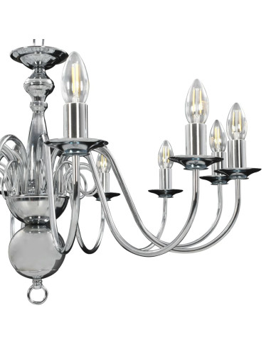 Lampadario Argento 12 Lampadine Attacco E14