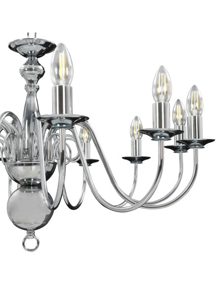 Lampadario Argento 12 Lampadine Attacco E14