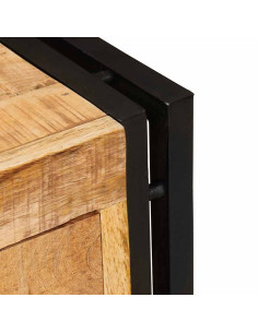 Mobile per scarpe con porta Marrone legno massello di mango 2