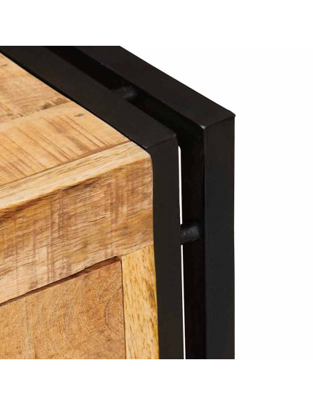 Mobile per scarpe con porta Marrone legno massello di mango