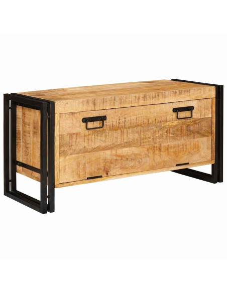 Mobile per scarpe con porta Marrone legno massello di mango