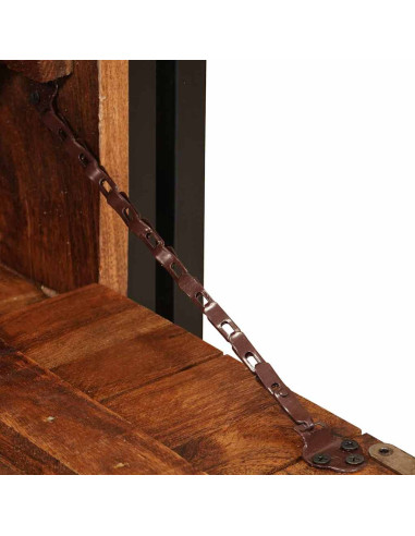 Mobile per scarpe con porta Marrone legno massello di riciclo