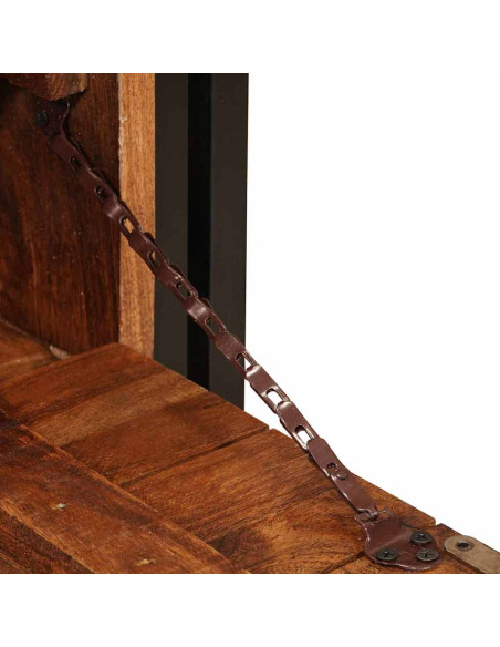 Mobile per scarpe con porta Marrone legno massello di riciclo